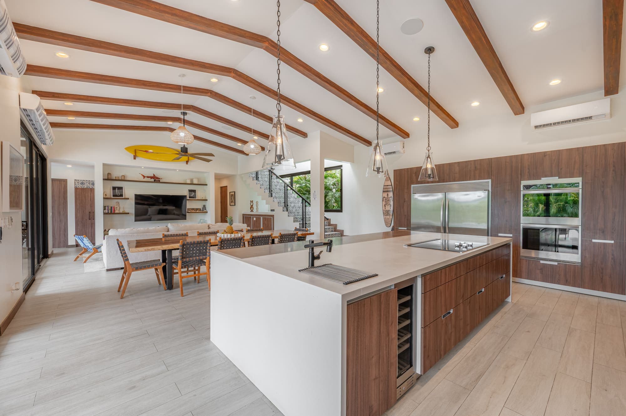 Casa La Familia chef's kitchen and great room, Playa Grande, Costa Rica